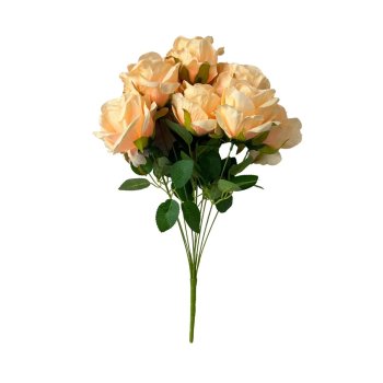 Buque De Rosas Cor Salmão 51cm C/ 10 hastes.