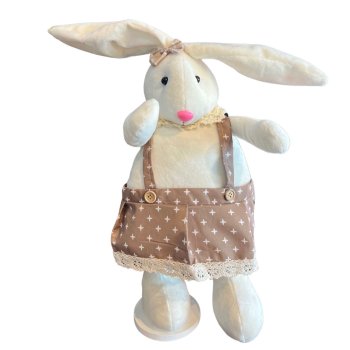 Coelha de Vestido Bege de Pelucia Decorativa  42cm