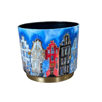 Vaso Canalhouses Pequena De Metal Decorado 13cm