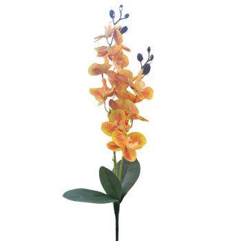 Flor De Orquidea Com Duas Hastes Amarela