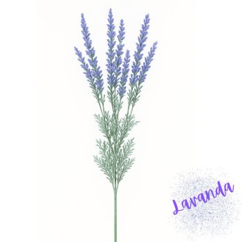 Haste de Lavanda Lilas com Folhagem Verde 50cm
