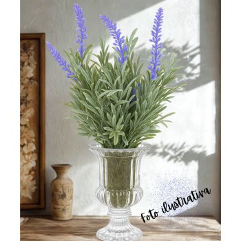 Haste de Lavanda Lilas com Folhagem Verde 38cm