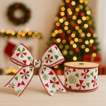 Fita Decorativa Branco Vermelho e Verde