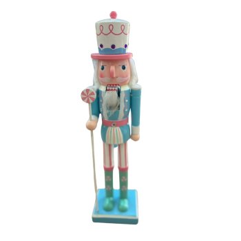 Soldado Quebra Nozes Rosa e Azul Guarda 39cm Decorativo