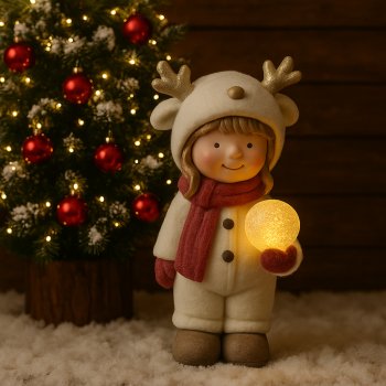 Criança Com Luz Decorativa Com Luz Natal 41cm