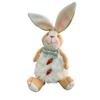 Coelho Decorativo Sentado Acende de Pelucia 25cm