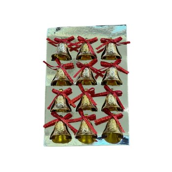 Enfeite De Natal Sino Dourado Pct 12 unid.