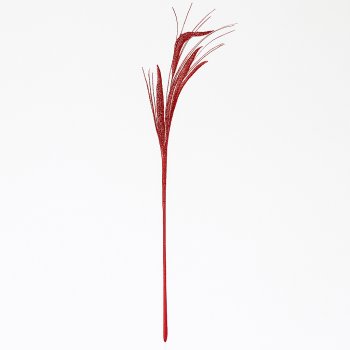 Galho Ponteira Natalino Vermelho Com Glitter 77cm