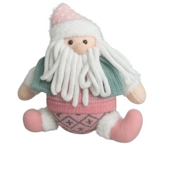 Boneco De Pelucia Papai Noel Rosa