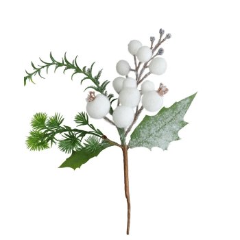 Pick Galho Natalino Flocado 22cm