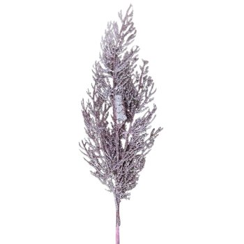 Galho Decorativo Prateado Com Glitter 90cm