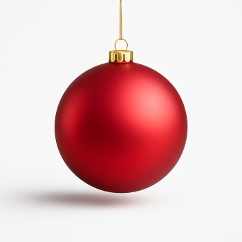 Bola Decorativa Vermelho Fosco Grande De Natal 25Cm
