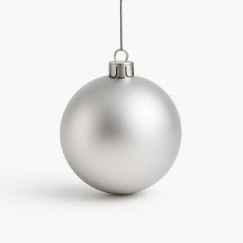 Bola Decorativa Prata Fosco Grande De Natal 25Cm