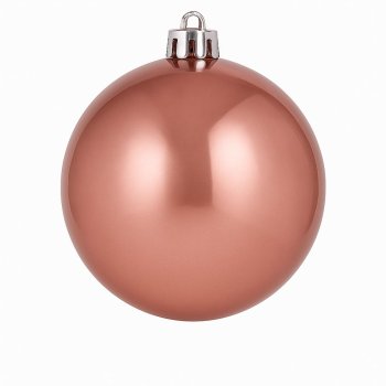 Bola Decorativa Rose Gold Brilhante De Natal 20Cm