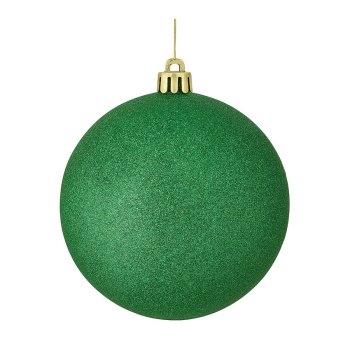 Bola Decorativa Verde Com Glitter De Natal 15cm
