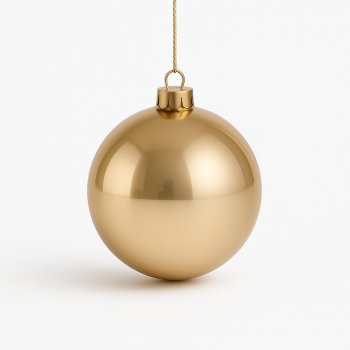 Bola Decorativa Champanhe Brilhante De Natal 12cm