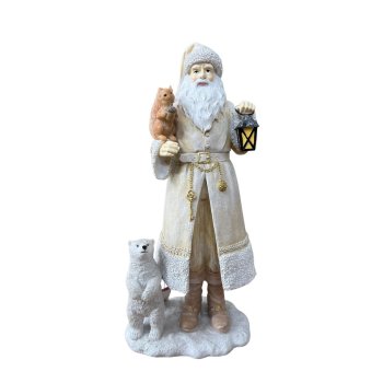 Enfeite De Natal Papai Noel Em Pé De Resina 31cm