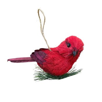 Passarinho Vermelho Para Pendurar De Palha
