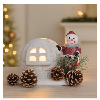 Enfeite Natalino De Ceramica Com Luz