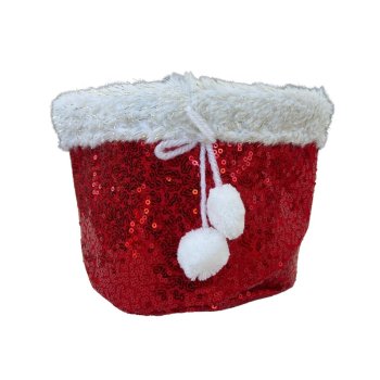 Porta Panetone de Tecido com Lantejoulas – Toque Brilhante na Sua Mesa Natalina