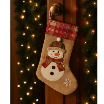 Bota Natalina Boneco De Neve 40cm