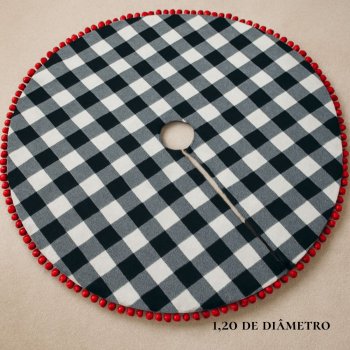 Saia Para Àrvore De Natal Xadrez 120cm