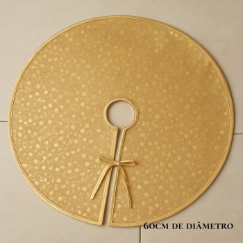 Saia Para Àrvore De Natal Dourada 60cm