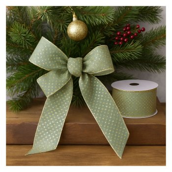 Fita Decorativa Verde Com Detalhe Dourado  - 9,30 Metros