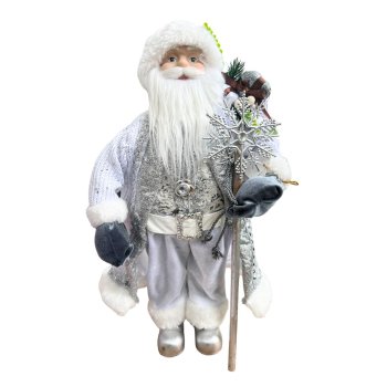 Papai Noel Em Pé Prata -48cm